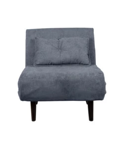 POLTRONA LETTO "QUEEN" IN TESSUTO GRIGIO, 77x77X85 CM